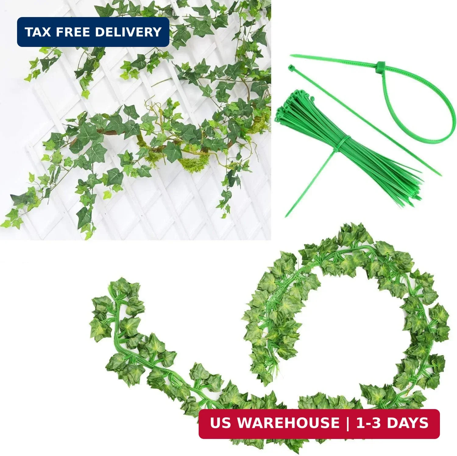 168 FT Artificial Ivy 24 Pack Ivy Vine Garland Ivy Leaves Greenery Garl
