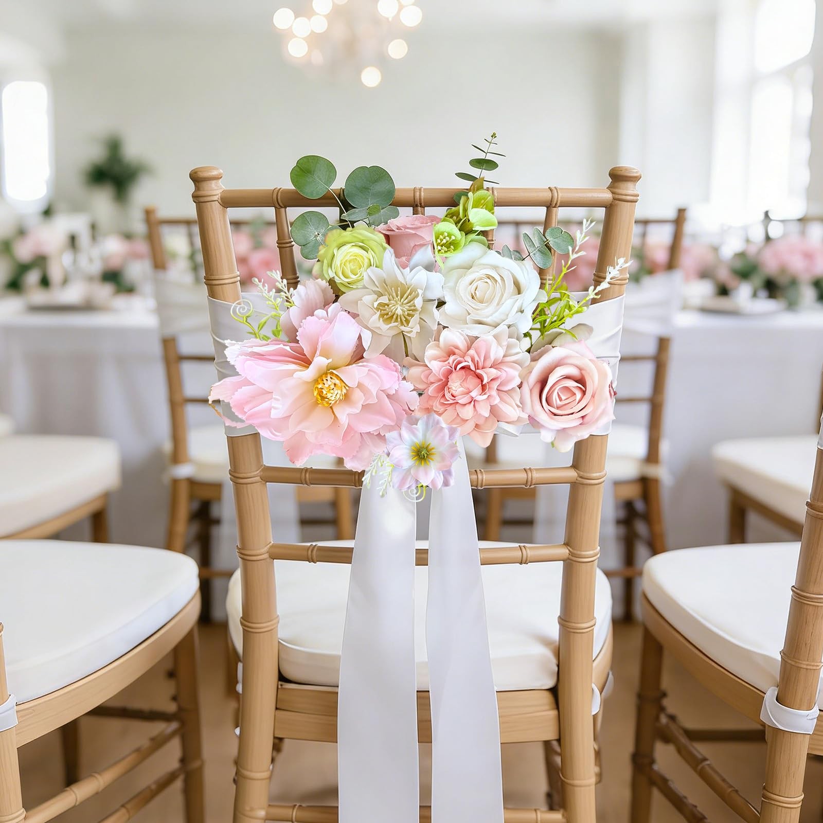 Artificial Flowers Pink Mix Silk Fake Flowers with Stems Set for Floral Arran…