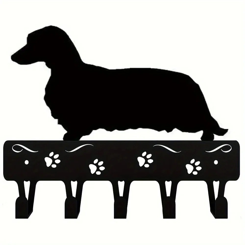 6″ Metal Dog Key Hook Holder Towel Coat Storage Fashionable Iron Wall Organizer