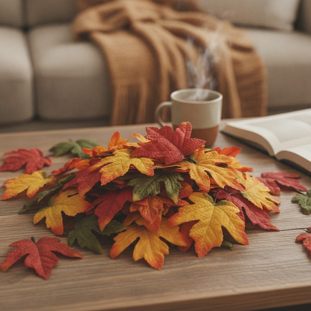 50Pcs Fall Artificial Maple Leaves Assorted Bulk for Crafts Decor | 50pcs mix…
