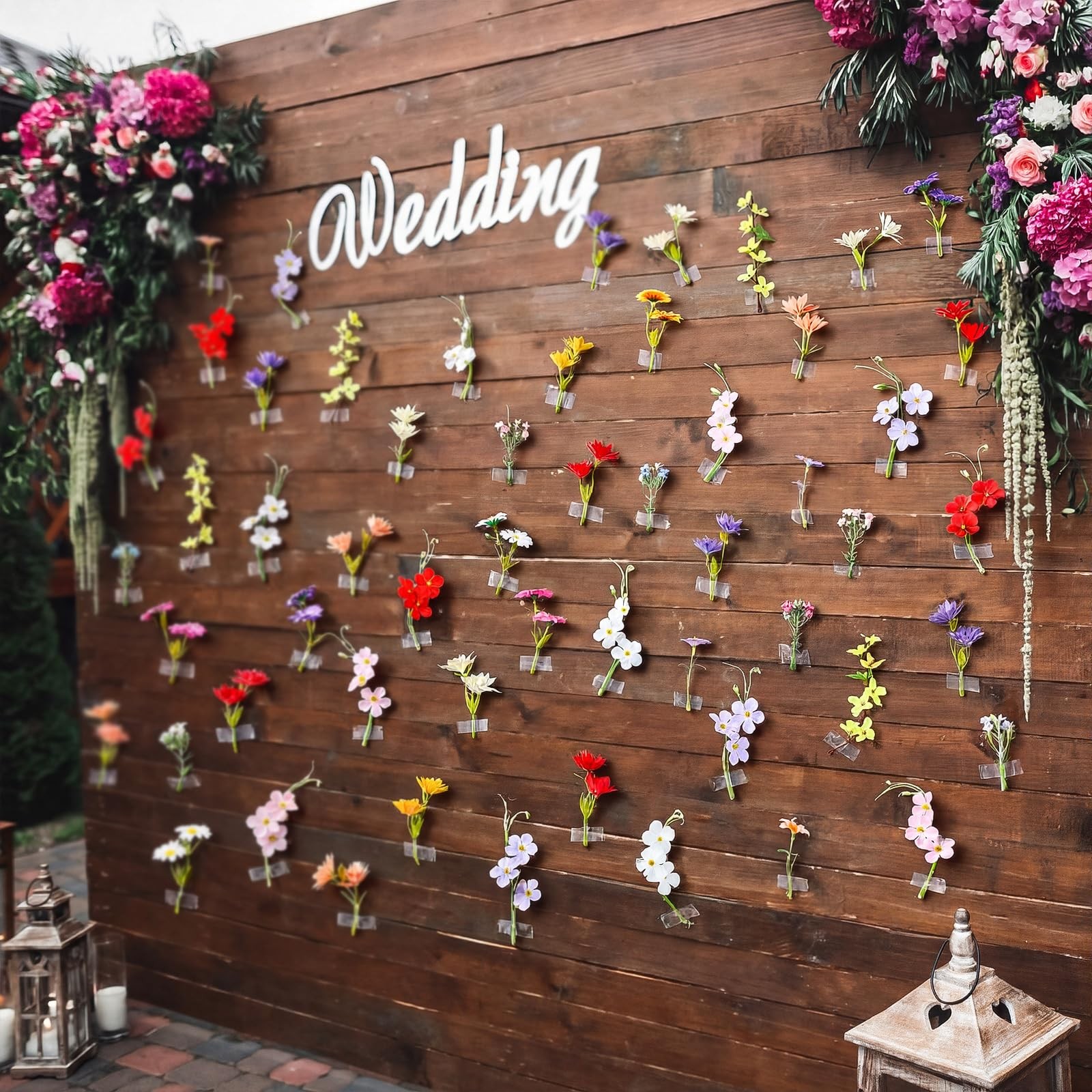 60 Pcs 3.9” Artificial Wildflower Silk Floating Flowers Floral Backdrop 3D F…