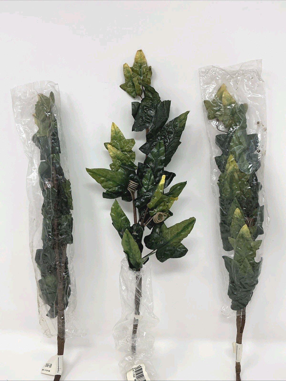 Green Leafy Branch Floral Pick 22” Long 3 Picks Basket Vase Filler NOS