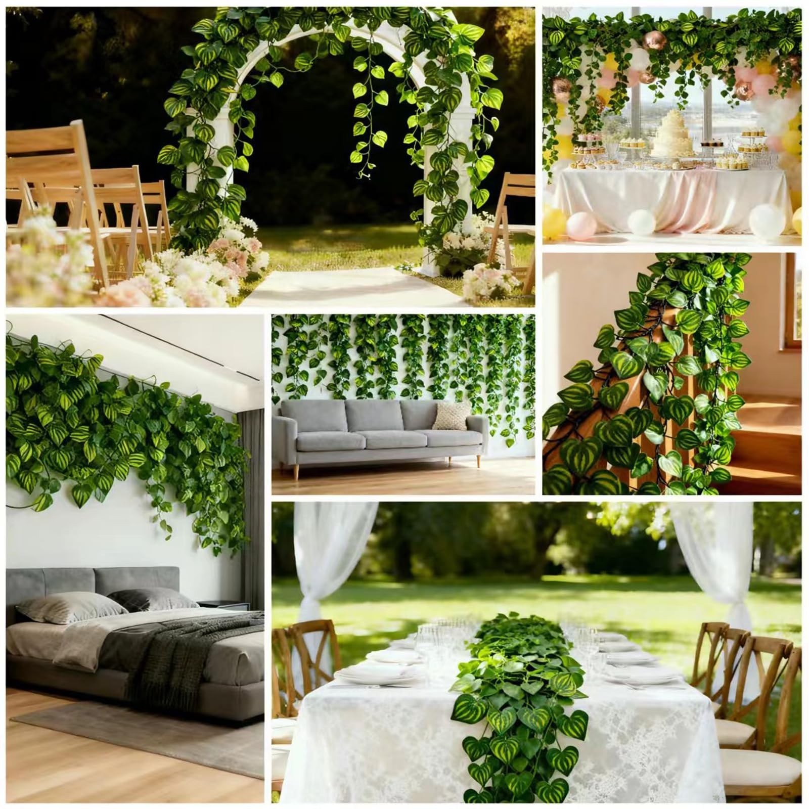 Fake Vines for Room Decoration Artificial Ivy Garland Hanging Vines Faux Vine…