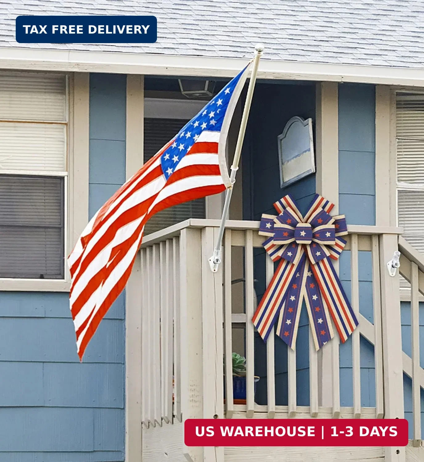 Independece Day Wreath Bows Patriotic Decor Bows for July 4th Wreath America Fla