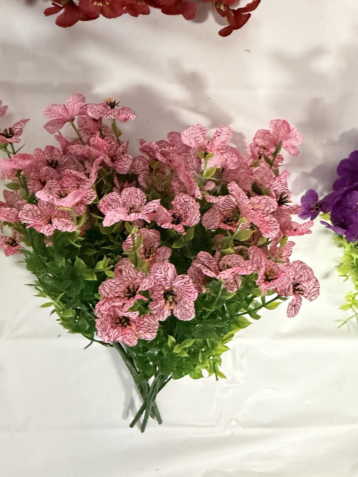 Artificial Flowers for Outdoors,12 Bundles UV Resistant Artificial Flowers Decor