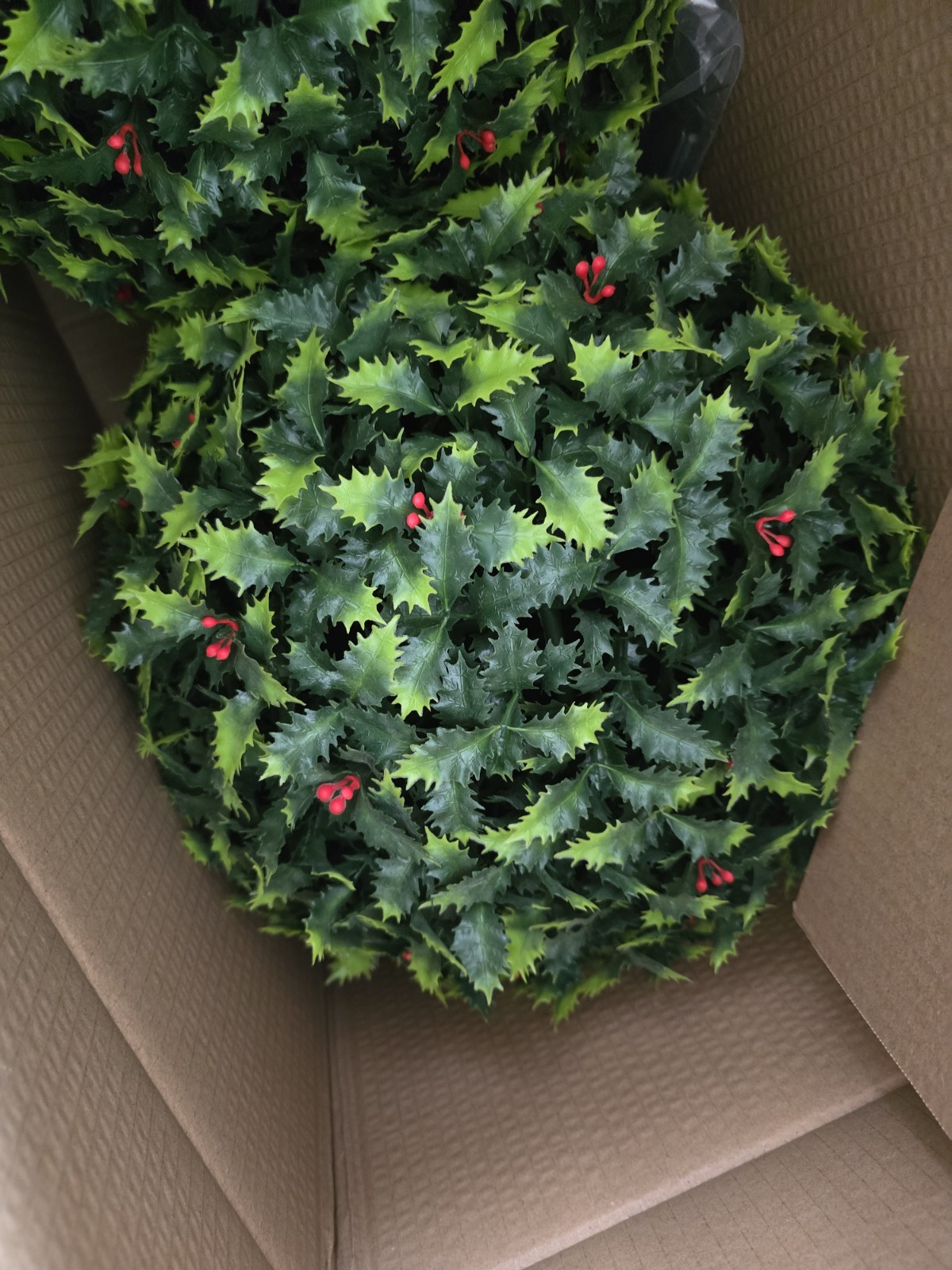 2 Wicker Park 13″ Holly Leaf Spheres Faux Flower Indoor Outdoor Garden NIOB