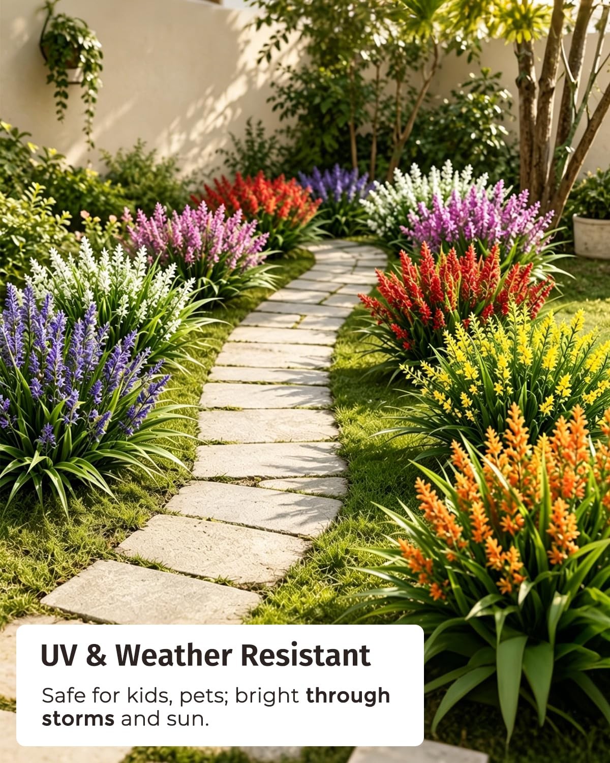 48 Bundles Decor Artificial Flowers, Outdoor Flowers All Weather Resistant, F…