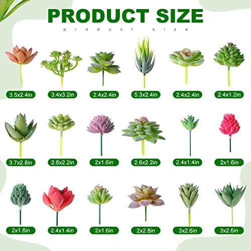 Pcs Bulk Mini Artificial Succulents Plants Assorted Unpotted 50 Normal Style