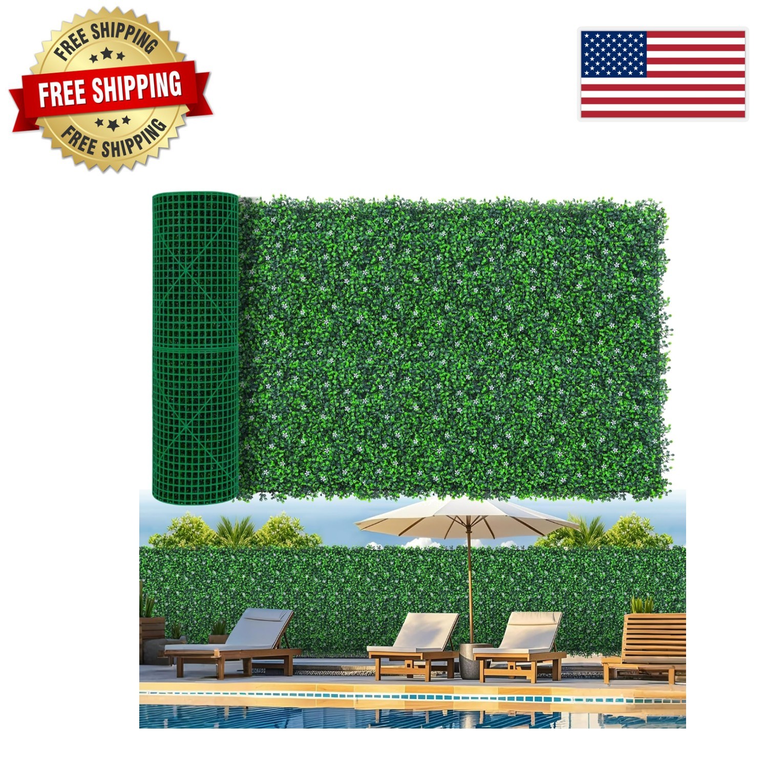 Versatile 40″x120″ Artificial Boxwood Panels for Indoor & Outdoor Privacy