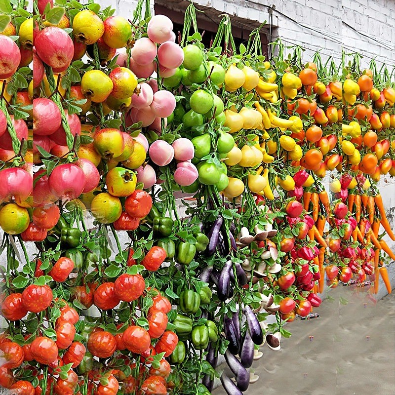 Simulat Artificial Lemon String Fake Fruit Disply Wall Hanging Home Party Decor