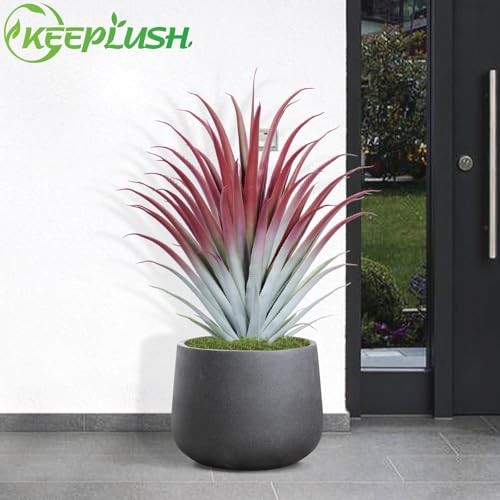 2ft Fake Spiked Agave Plant Red Artificial Aloe 26 Inch Tall