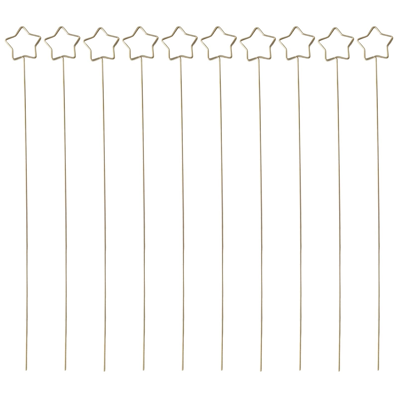 40 Pcs Gold Floral Picks, 13 Inch Premium Metal Flower Picks, Star-Shaped Sti…