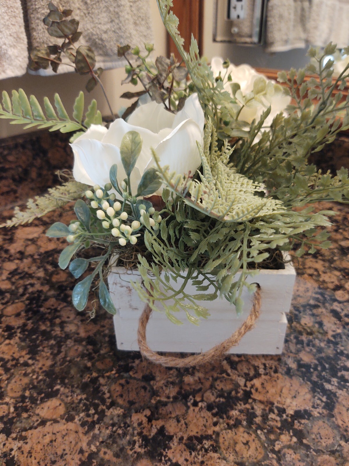 Floral Arrangement, Housewarming Gift, Flower Arrangement Wooden Box, Home Decor