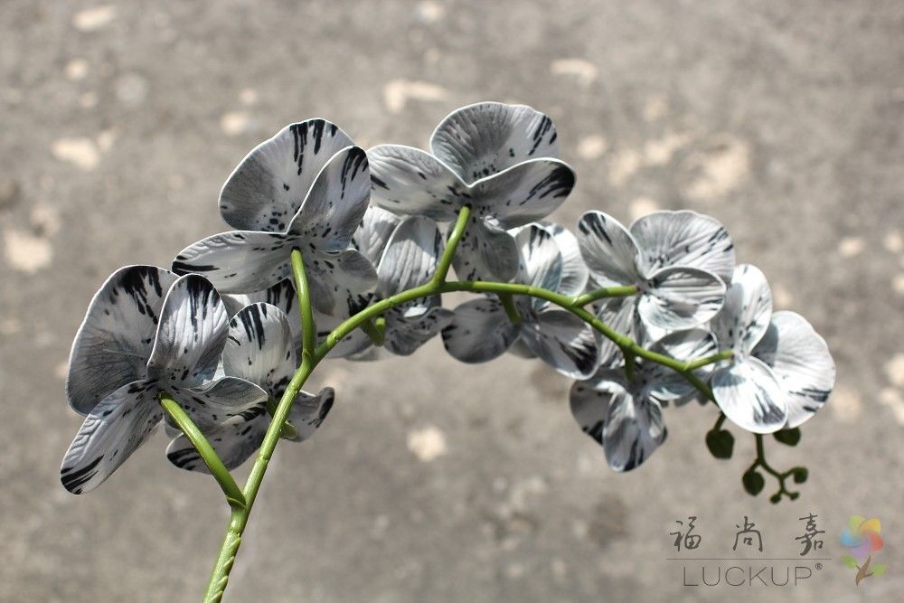98cm 9 Heads Artificial Moth Butterfly Orchid Flower For Home Wedding Decor NEW