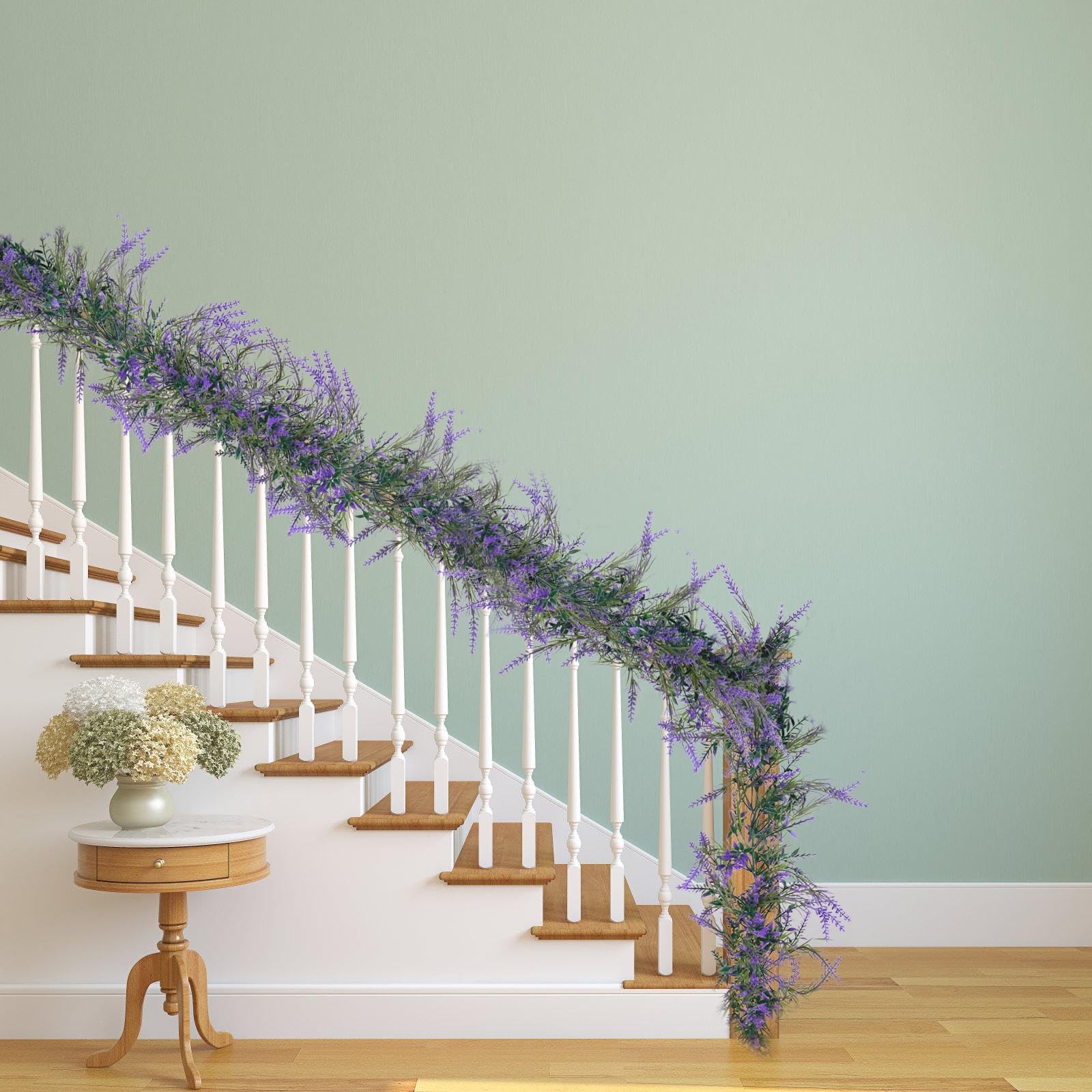 6Ft Purple Lavender Artificial Garland Decor, Spring Summer All Year Lavender…