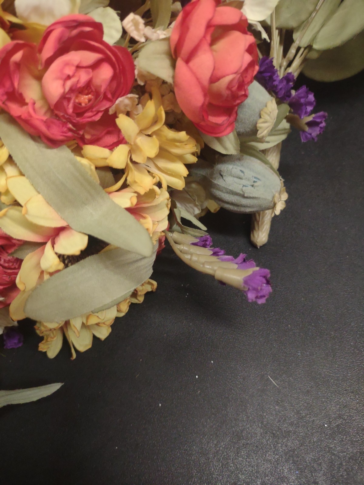 14″ Vintage Silk Bush, 16 Stems Desert Design, Dry-Look Sunflower, Ranunculus