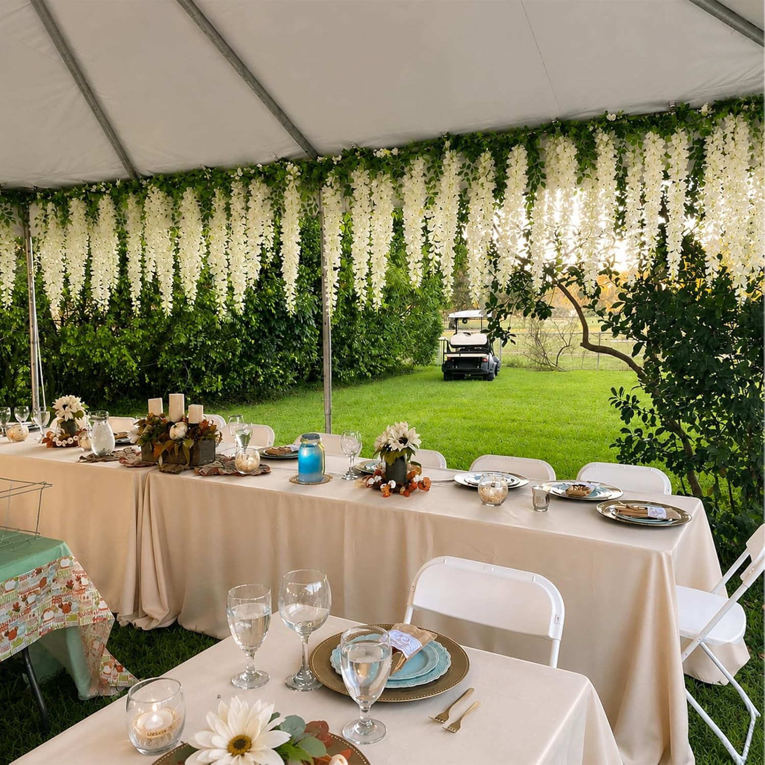 Artificial Wisteria Hanging Flowers Fake Wisteria Flower Garland Silk Vines Ratt