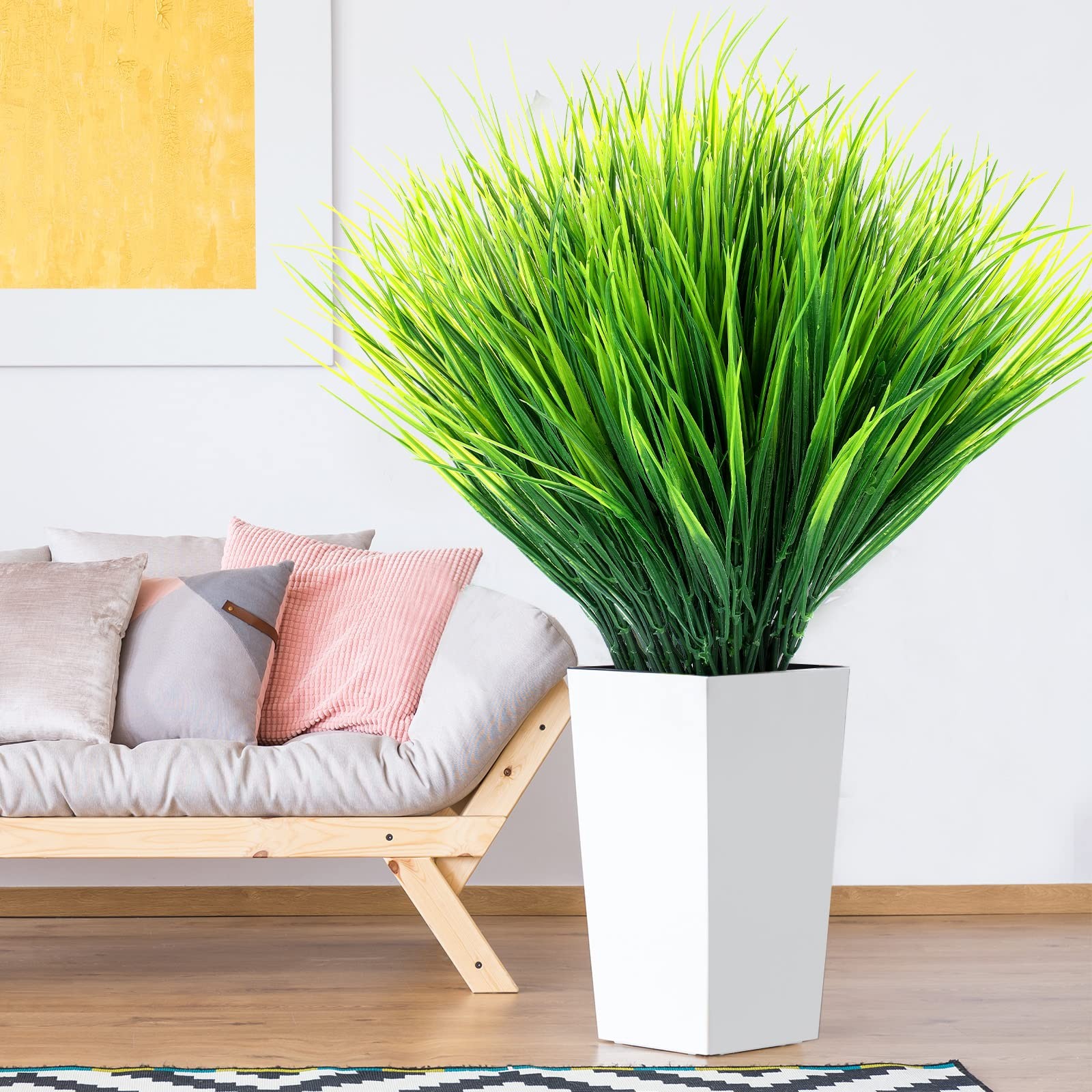 30 Bundles Artificial Outdoor Plants UV Resistant Fake Grasses No Fade Faux P…