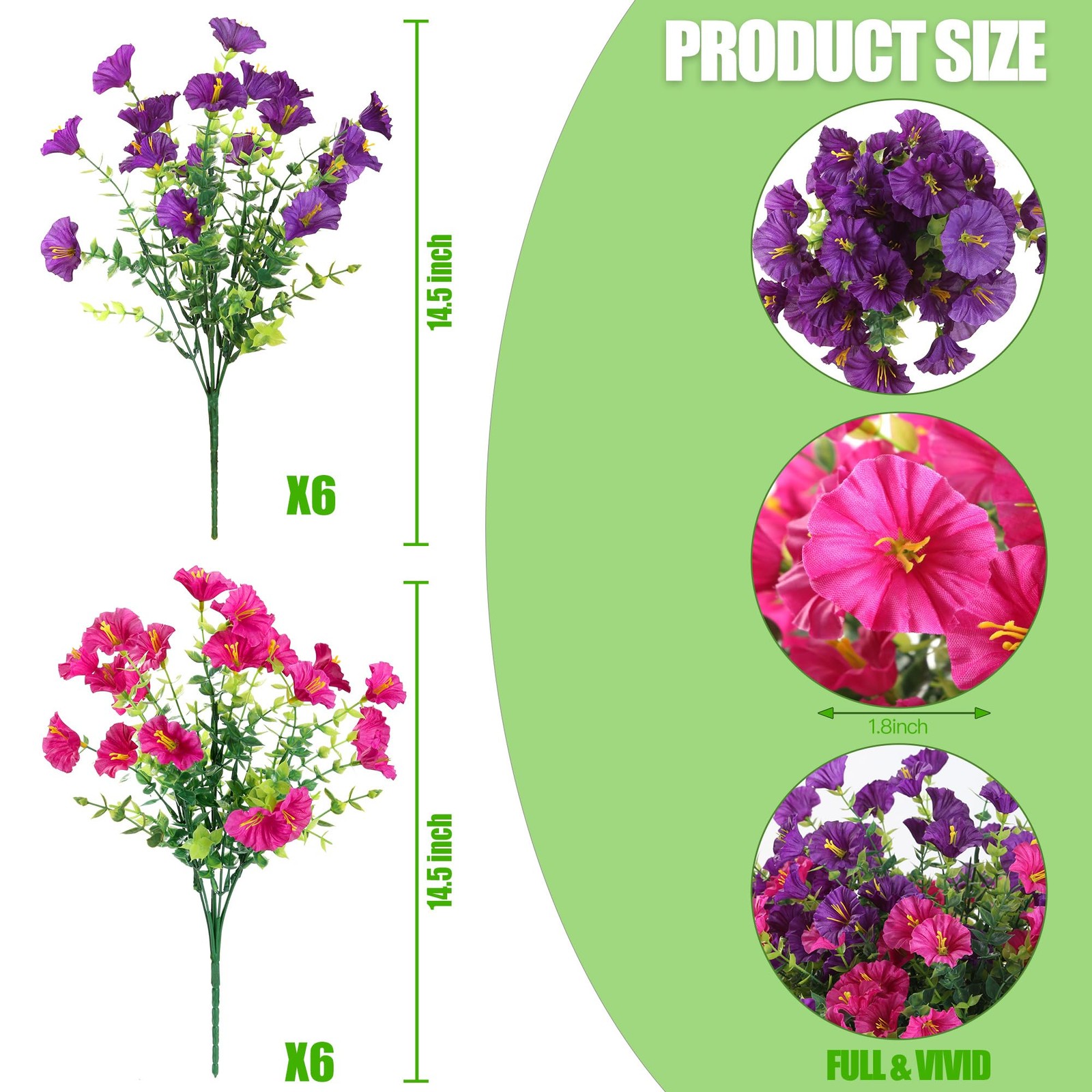 Artificial Flowers for Outdoors 12 Bundles Realistic Faux Plants UV Resistant…