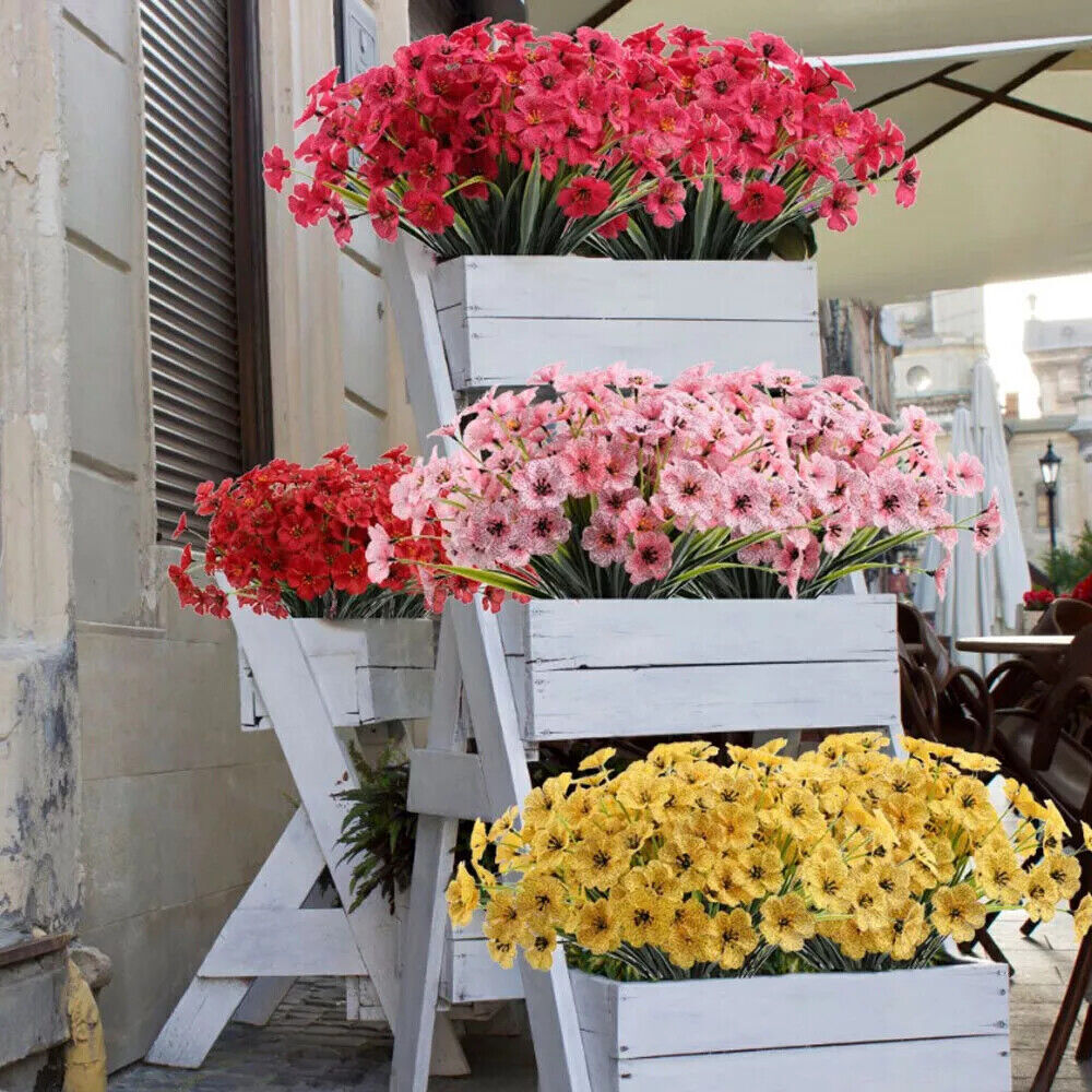 51 heads Artificial Flowers Plastic Plants Wedding Xmas Garden Decor Outdoor