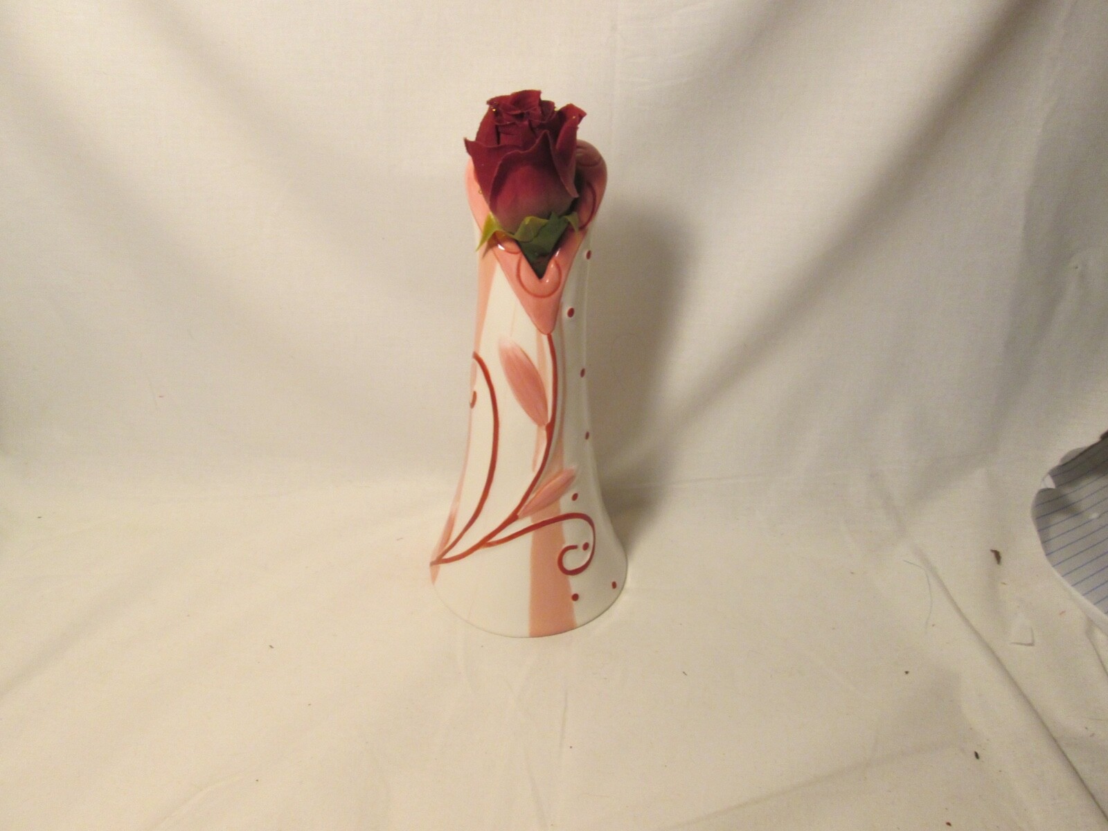 Decorative Heart Ceramic 10+” Tall Vase New