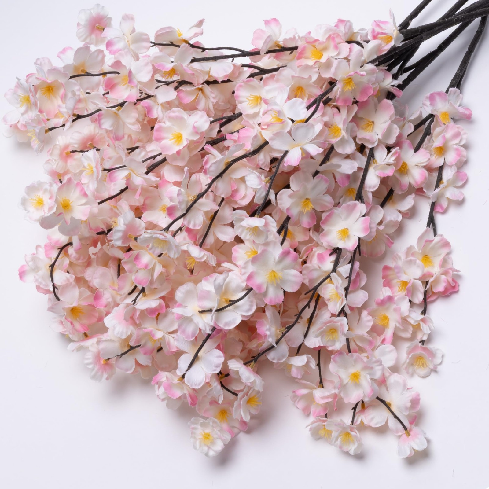 8 Pack Artificial Cherry Blossom Branches – 20 Inch Real Touch Silk Flowers w…