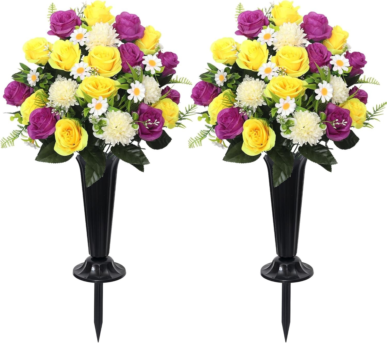 Wocst Artificial Cemetery Flowers for Grave Memorial Day Flowers for Cemetery…