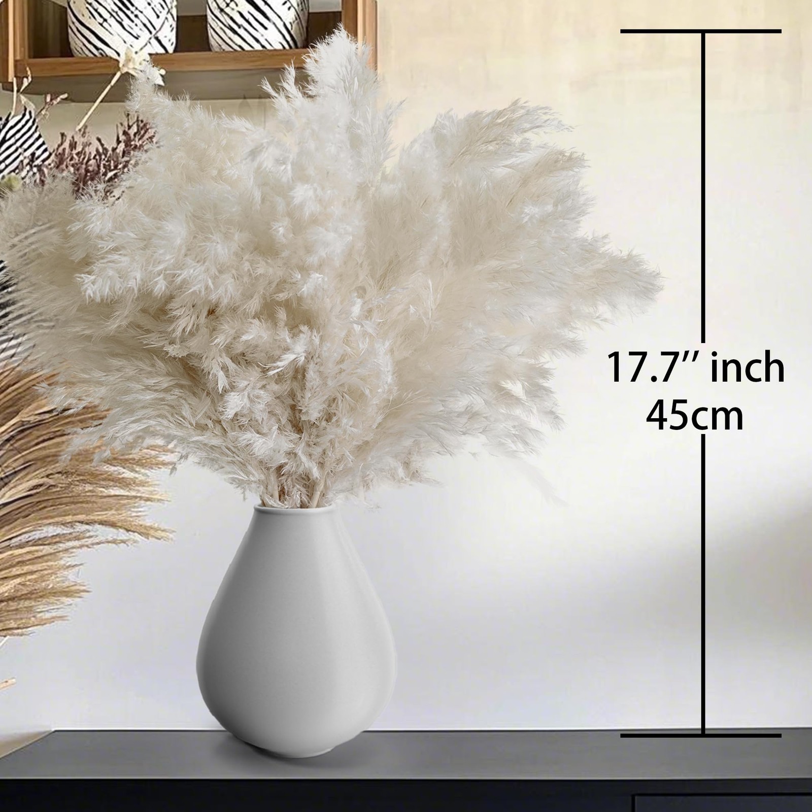 30PCS White Pampas Grass for Home Decor – Elegant Boho Decor – Premium Quality P