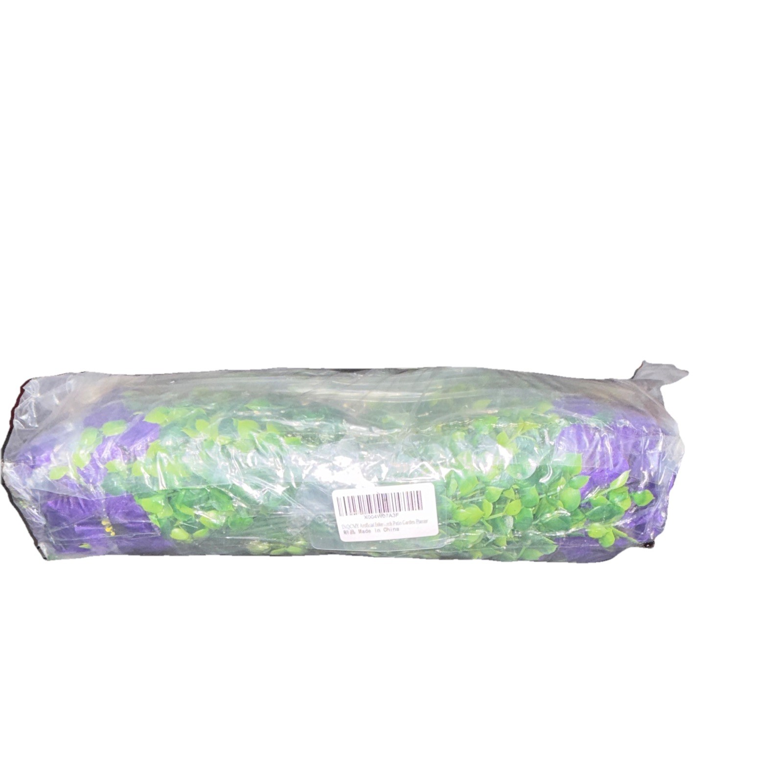 Artificial Green Leaf & Foliage Garland w/ Yellow & Purple Flowers Wall Decor