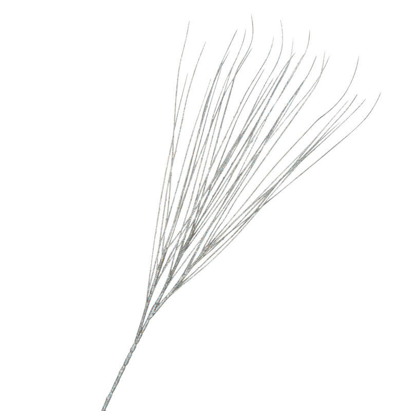 Silver Glitter Pistil Grass Spray