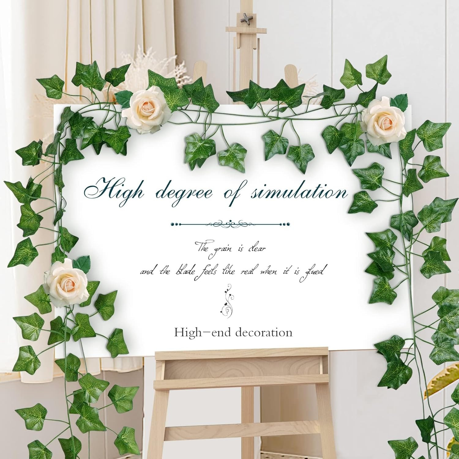 24 Pack 172 FT Artificial Ivy Garland Greenery Outdoor Faux Plants Leaf Garland