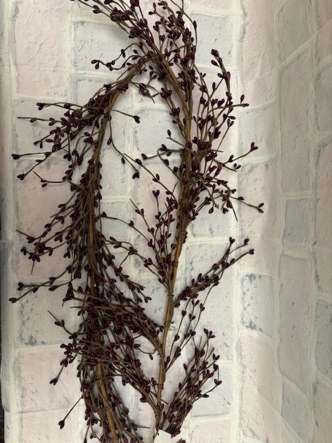 Pip Berry Garland Dark Burgundy 4′ FULL BEAUTIFUL BERRIES