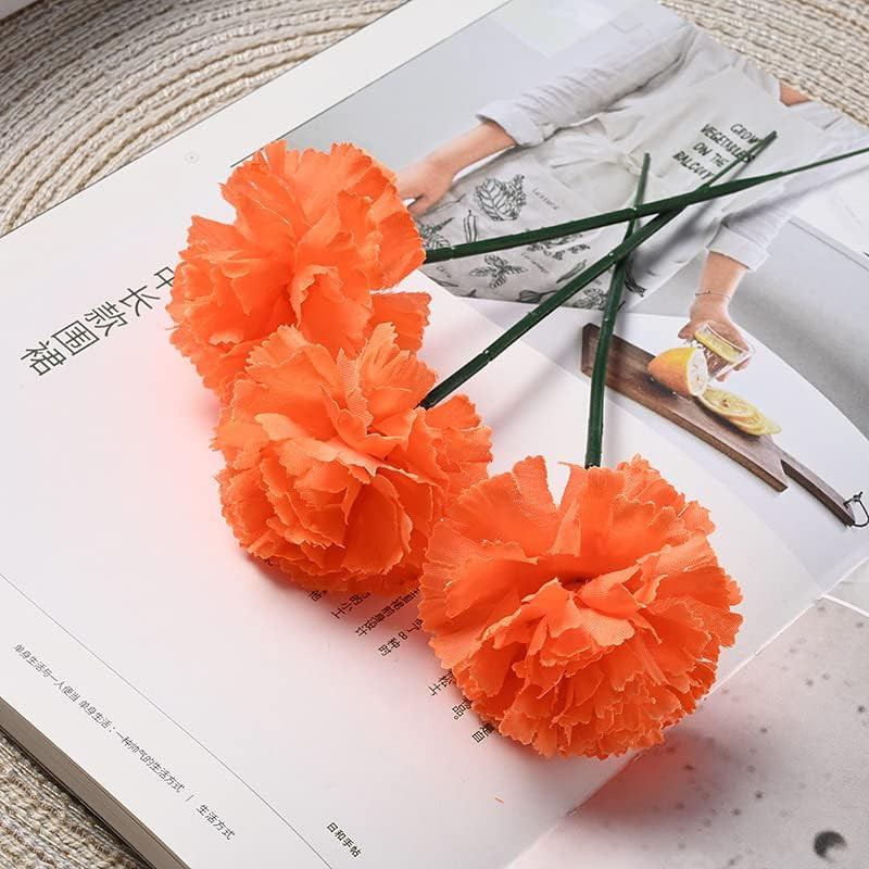 50Pcs Artificial Marigold Flower Heads, Silk Marigold Heads Bulk Fake Flowers fo