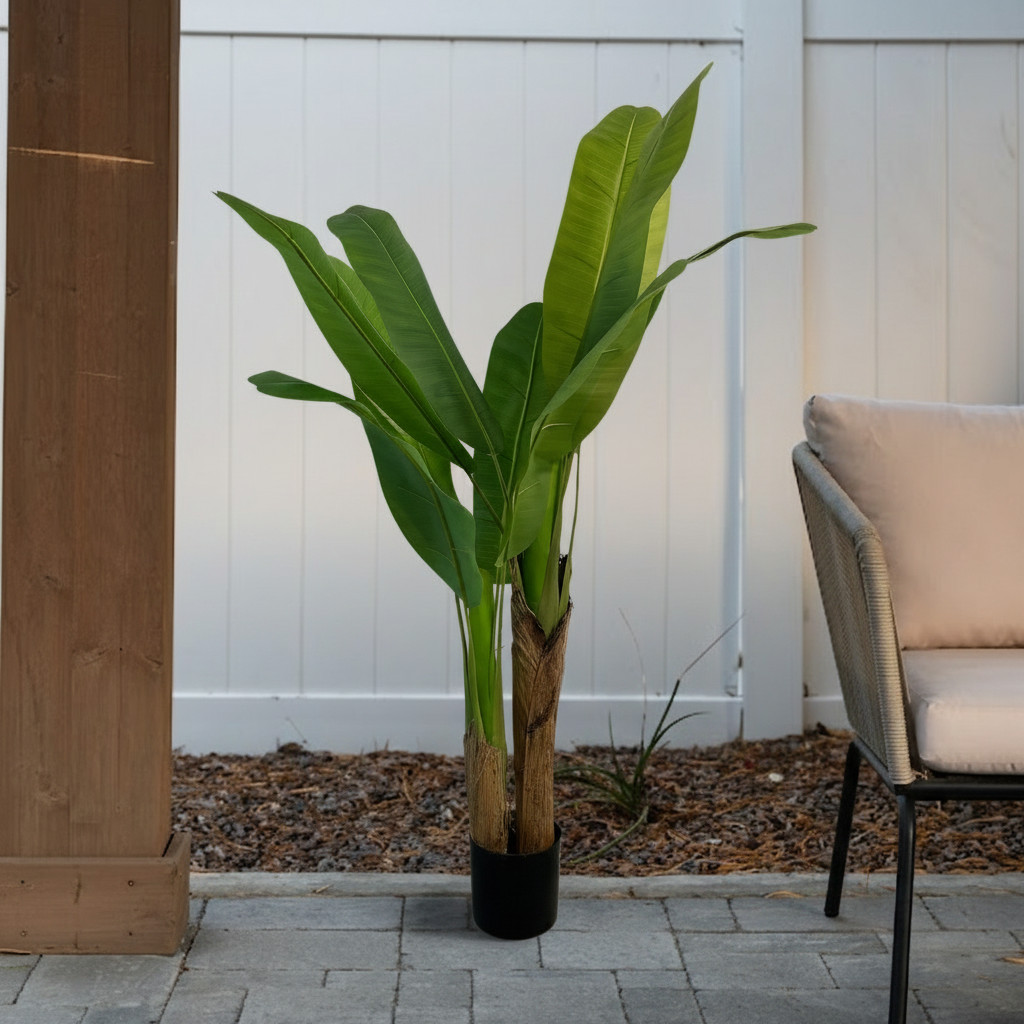 XBrand 47.2″ Artificial Banana Tree – Realistic Faux Tropical Plant CA-LT-210-1