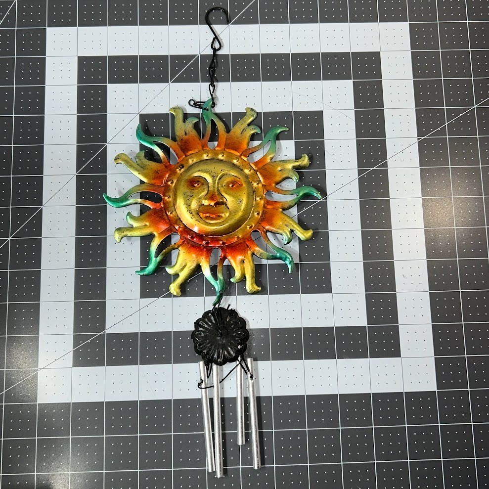 Butterfly, Frog, & Sun Decorative Hanging Outdoor Indoor Metal Chimes Lot of 3