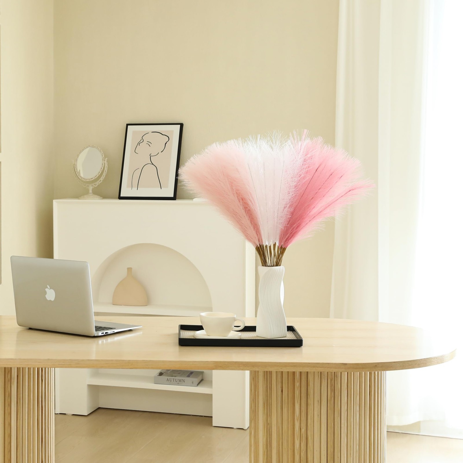 30pcs Pink Pampas Grass 24″ Artificial Home Decor for Weddings & Events