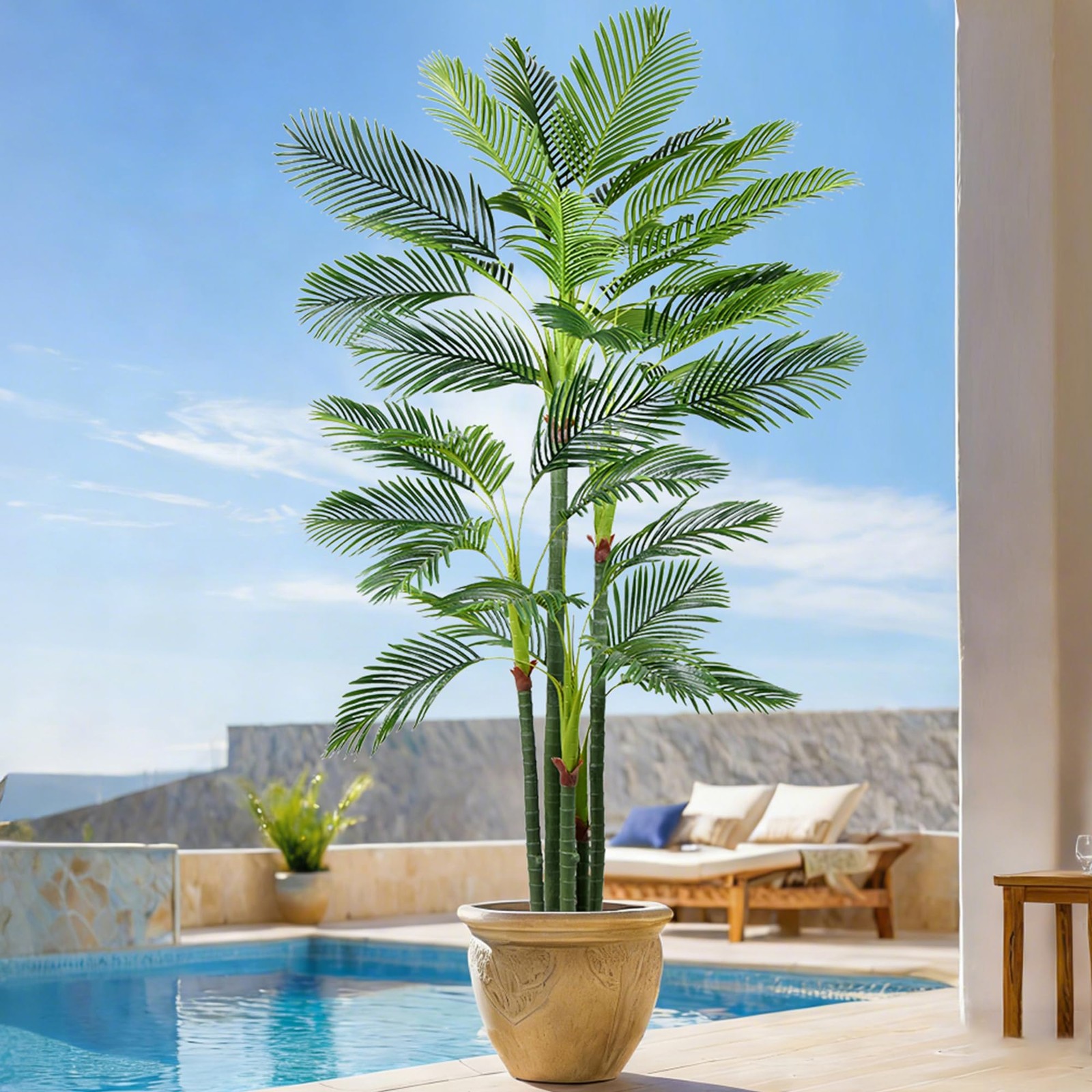 Artificial Palm Tree 9FT(108in) Tall Faux Tree with Large Trunks and 35 Reali…