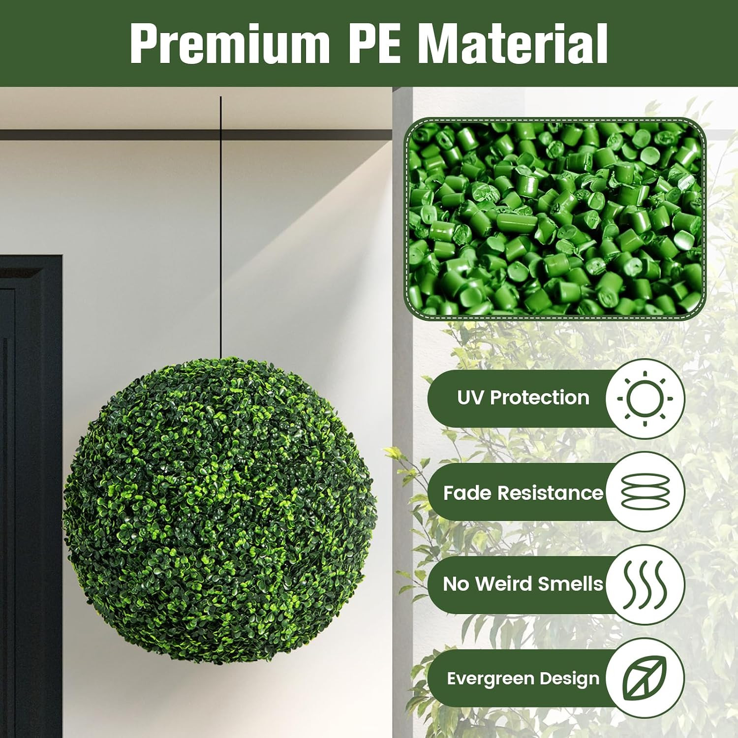 Goplus 2 PCS 19 Inch Artificial Plant Topiary Ball, round Faux Boxwood Balls Out