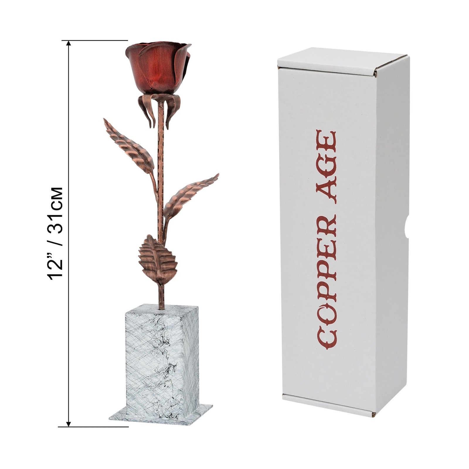 Antique Copper Rose Stand 7th 22nd Wedding Anniversary Surprise Romantic DIY