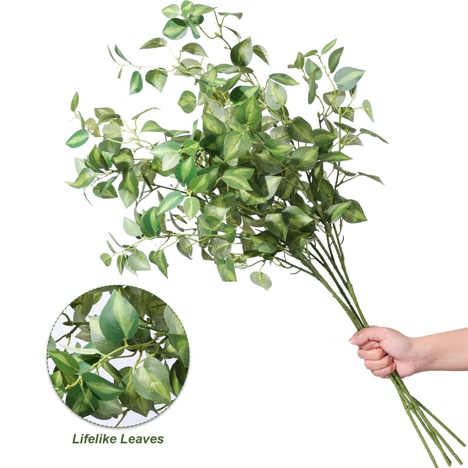 5 Pcs Artificial Eucalyptus Stems, 30Inch Faux Greenery Leaves Branches,6866