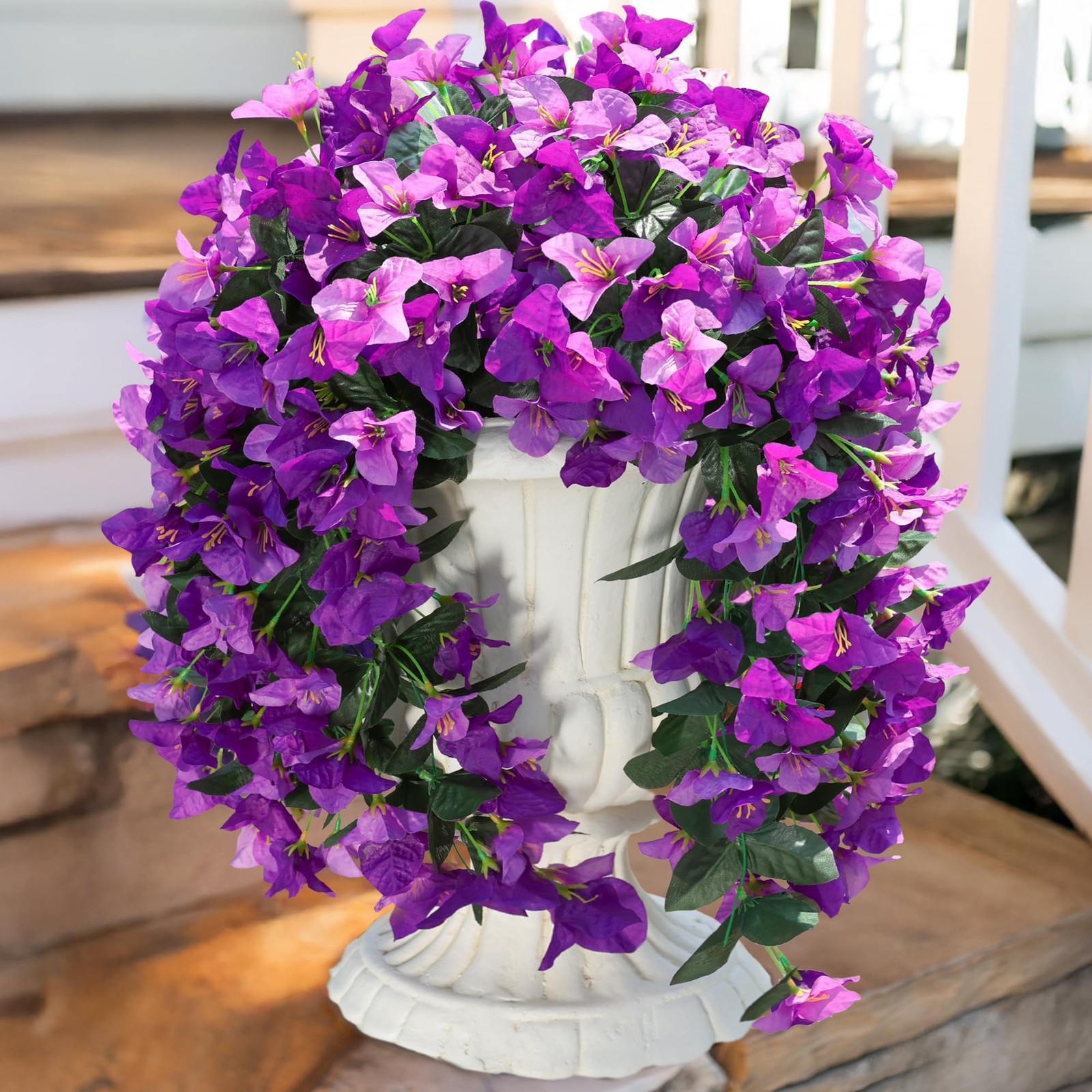 HyeFlora Bougainvillea Artificial Hanging Flowers Plants for Outdoors Decorat…