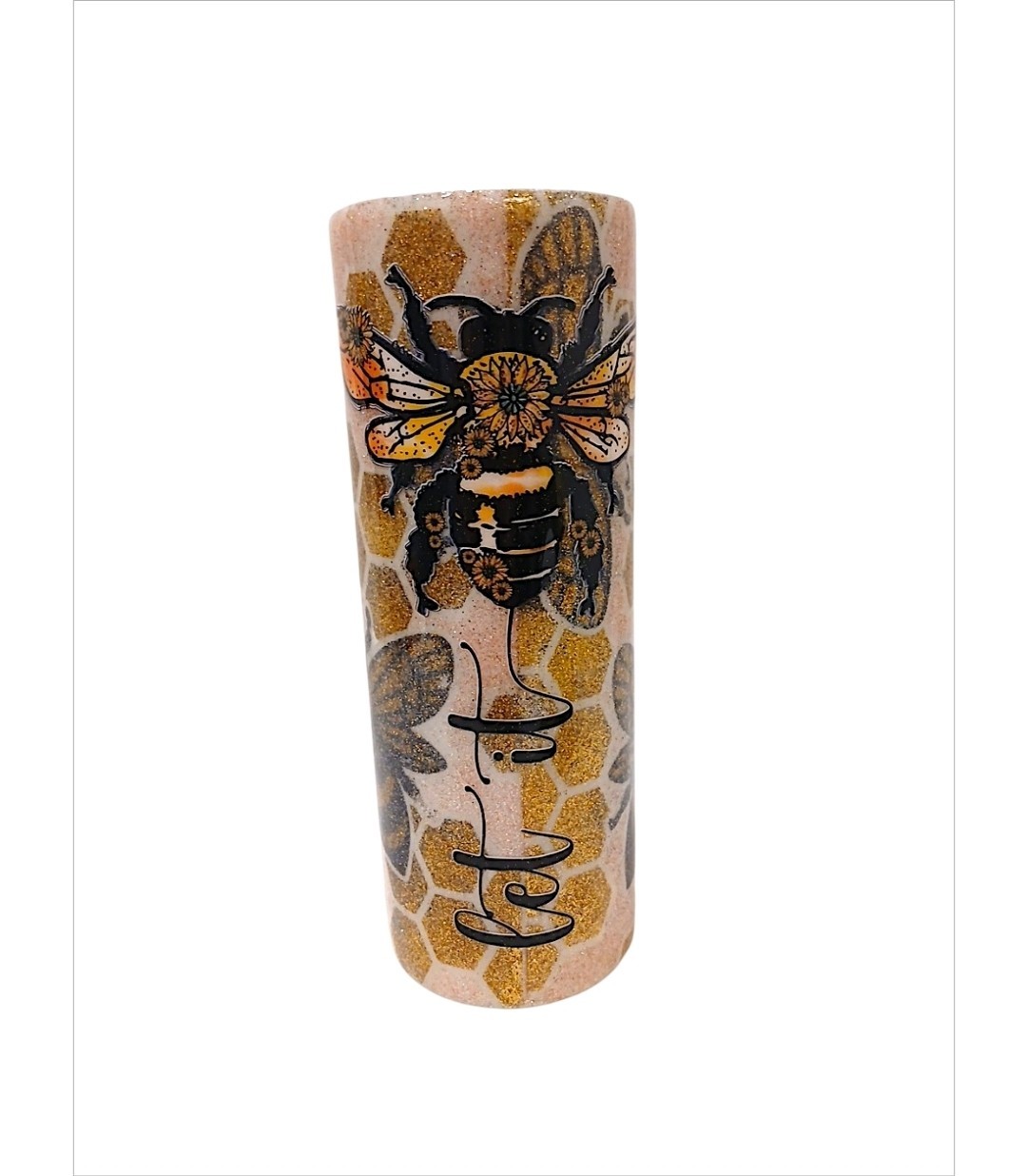 Bee Tumbler Large 20 oz w Yellow Roses Floral Arrangement Bouquet GIFT Birthday