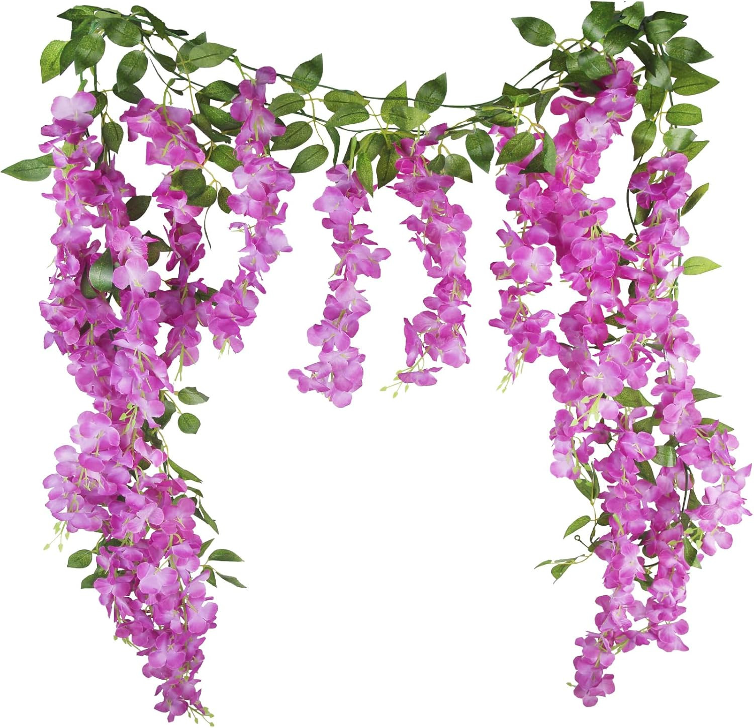 2 Pcs Wisteria Hanging Flowers Wisteria Flowers Vine Garland Wedding Arch Decora