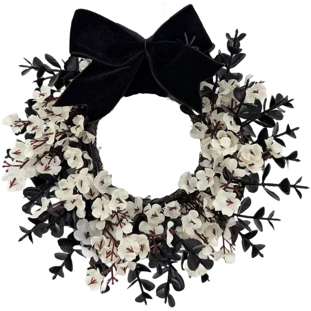 Halloween Wreath Festive Wall Hanging Sturdy Plastic Material 22cm Diameter