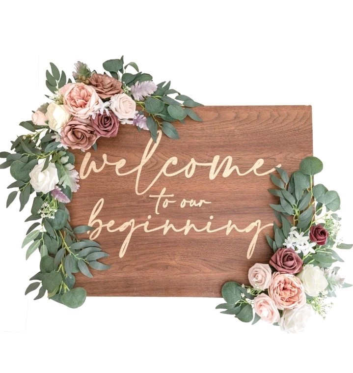 Lookein Artificial Flower Swag for Wedding Welcome Sign Floral Decoration