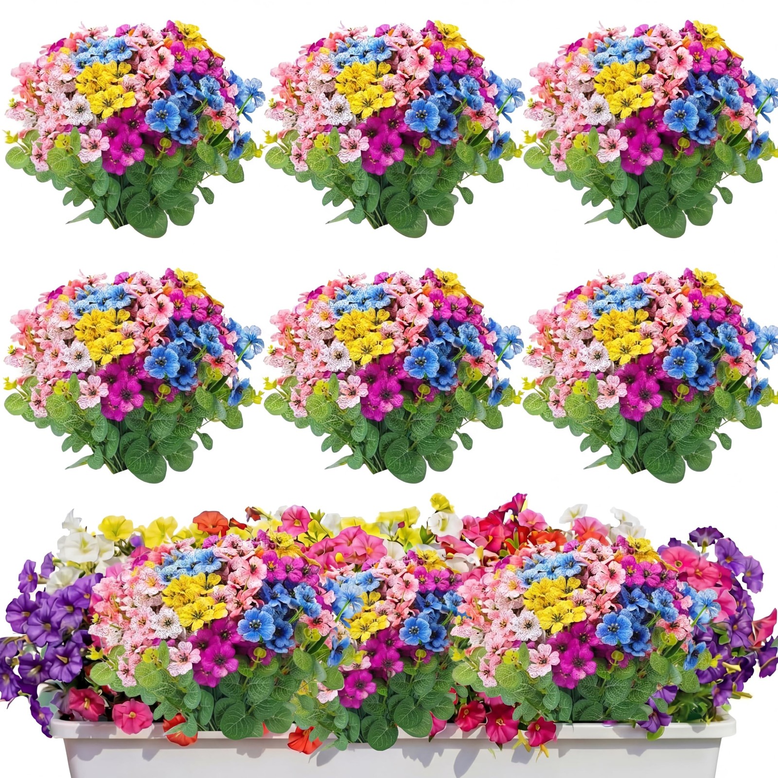 38 Bundles Artificial Flowers for Outdoor Decorations, UV Resistant No Fade F…