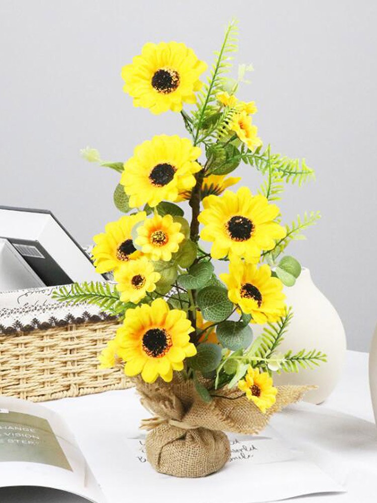 22x42cm Mini Sunflower Tree Artificial Plant For Home & Mall