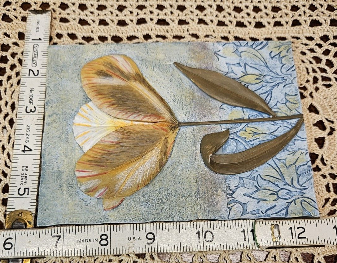 Set of 3 Decorative Embossed Floral Wall Plaques Ready to Hang 6″ x 5″