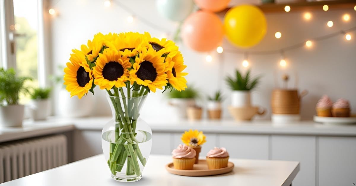 10 Stem Yellow Sunflower Bouquet Fresh Cut Flower Arrangement Home Decor Gift