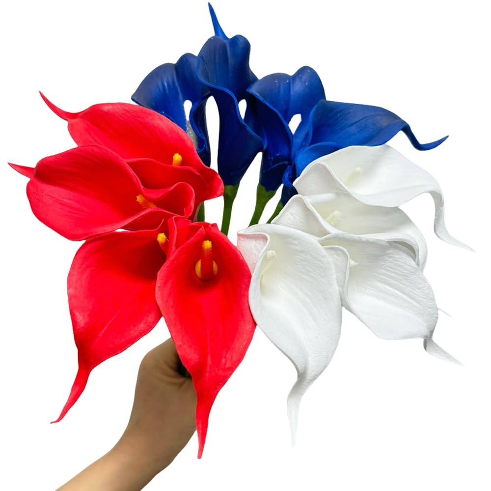 12pcs Artificial Calla Lily Flowers, 13″ Single Heads PU Small Flower Bouquet…